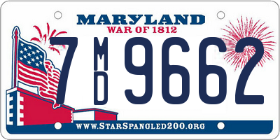 MD license plate 7MD9662