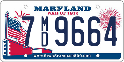 MD license plate 7MD9664