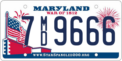 MD license plate 7MD9666