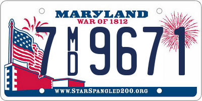 MD license plate 7MD9671