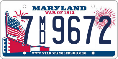 MD license plate 7MD9672