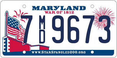 MD license plate 7MD9673