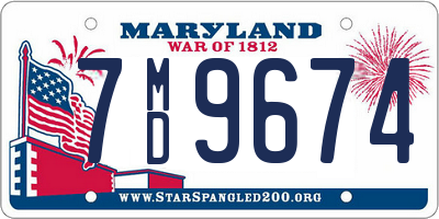 MD license plate 7MD9674