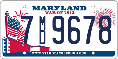 MD license plate 7MD9678