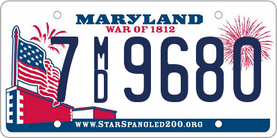 MD license plate 7MD9680