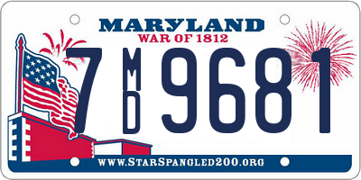 MD license plate 7MD9681