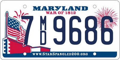 MD license plate 7MD9686