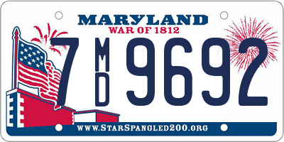 MD license plate 7MD9692