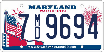 MD license plate 7MD9694