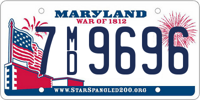 MD license plate 7MD9696