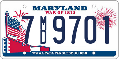 MD license plate 7MD9701