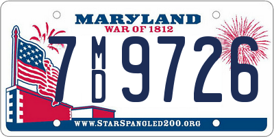 MD license plate 7MD9726