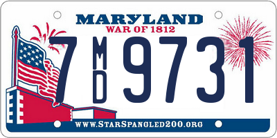 MD license plate 7MD9731