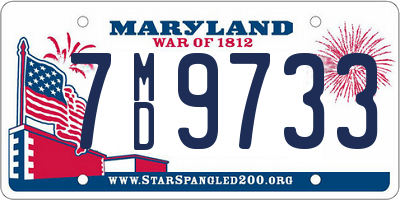 MD license plate 7MD9733