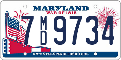 MD license plate 7MD9734