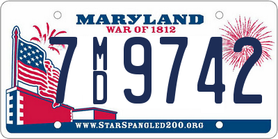 MD license plate 7MD9742