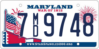 MD license plate 7MD9748