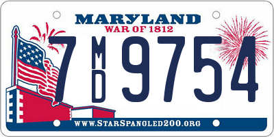 MD license plate 7MD9754