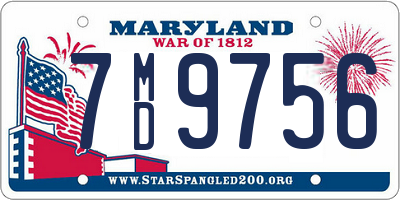 MD license plate 7MD9756