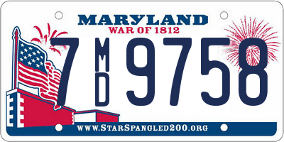 MD license plate 7MD9758