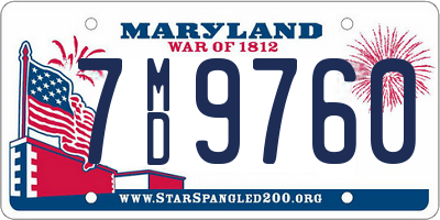 MD license plate 7MD9760