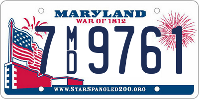 MD license plate 7MD9761