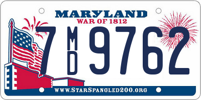 MD license plate 7MD9762