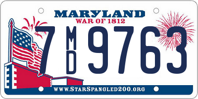 MD license plate 7MD9763