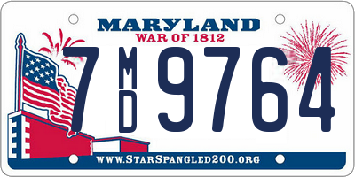 MD license plate 7MD9764