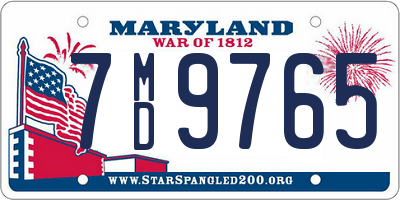 MD license plate 7MD9765