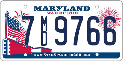 MD license plate 7MD9766