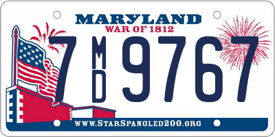 MD license plate 7MD9767