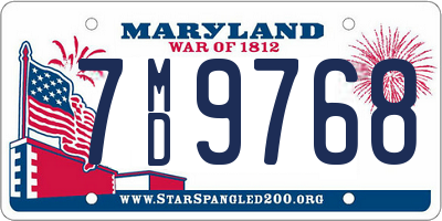 MD license plate 7MD9768