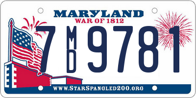 MD license plate 7MD9781