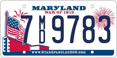 MD license plate 7MD9783