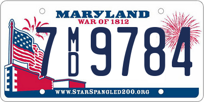 MD license plate 7MD9784