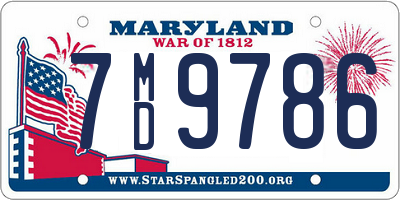 MD license plate 7MD9786