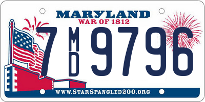 MD license plate 7MD9796