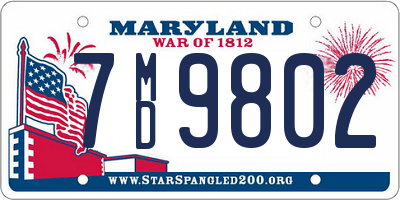 MD license plate 7MD9802