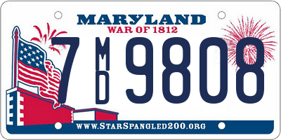 MD license plate 7MD9808