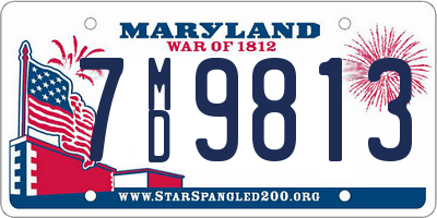 MD license plate 7MD9813