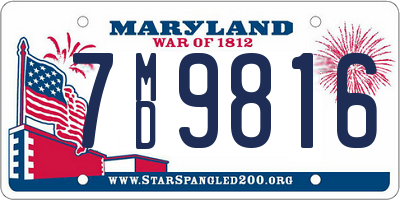 MD license plate 7MD9816