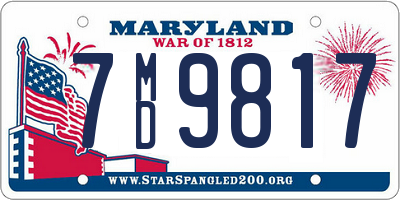 MD license plate 7MD9817