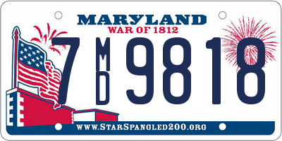 MD license plate 7MD9818