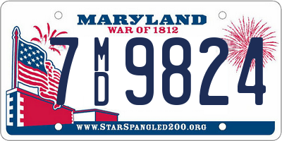 MD license plate 7MD9824