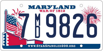 MD license plate 7MD9826