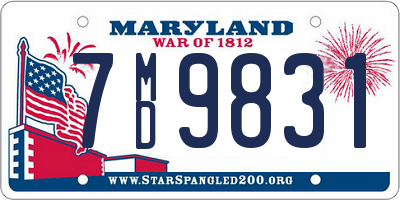 MD license plate 7MD9831