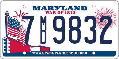 MD license plate 7MD9832