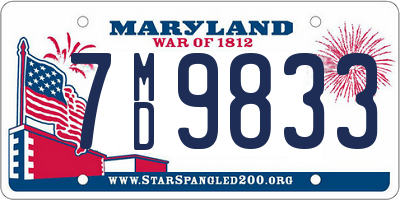 MD license plate 7MD9833