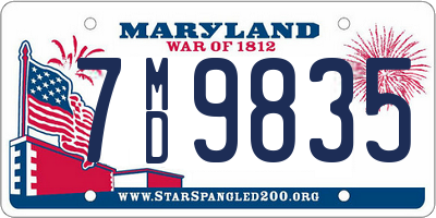 MD license plate 7MD9835